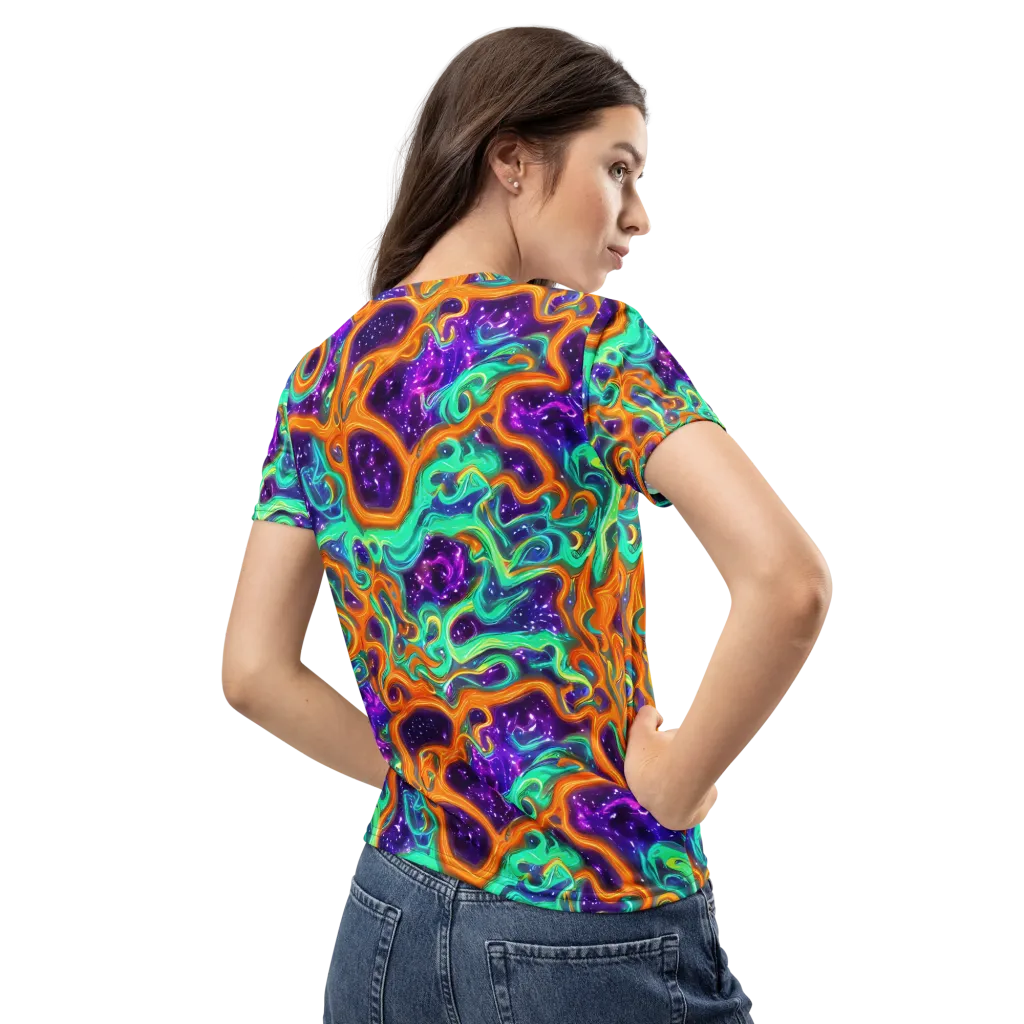 Stellar Lava on Women's Crew Neck T-Shirt — Back
