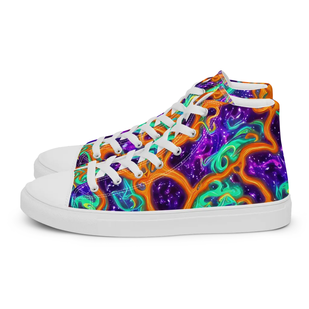 Stellar Lava on Women's High Top Canvas Shoes — Left
