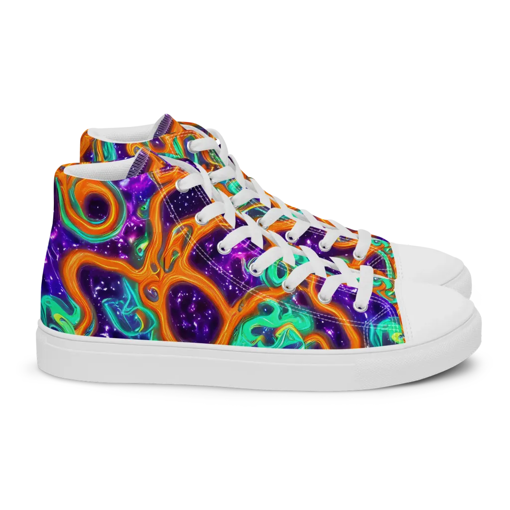 Stellar Lava on Women's High Top Canvas Shoes — Right