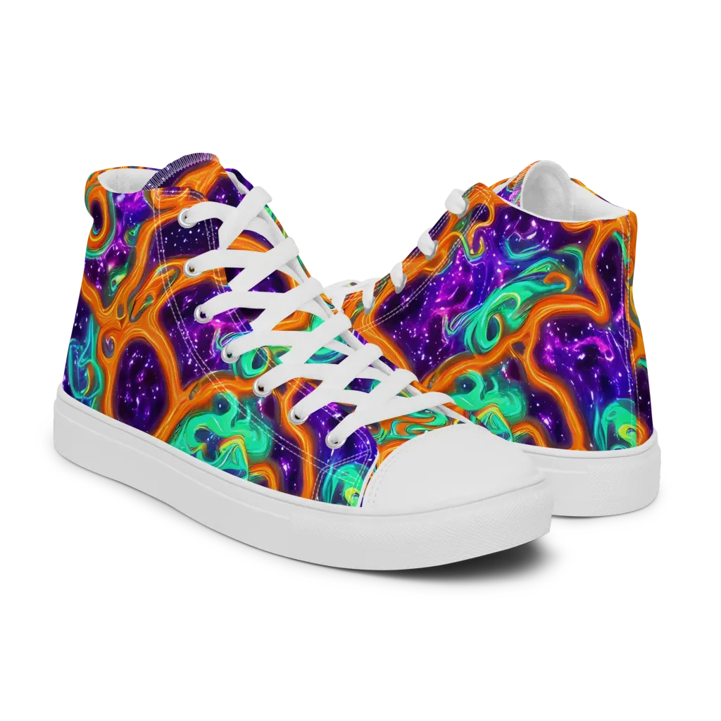 Stellar Lava on Women's High Top Canvas Shoes — Right