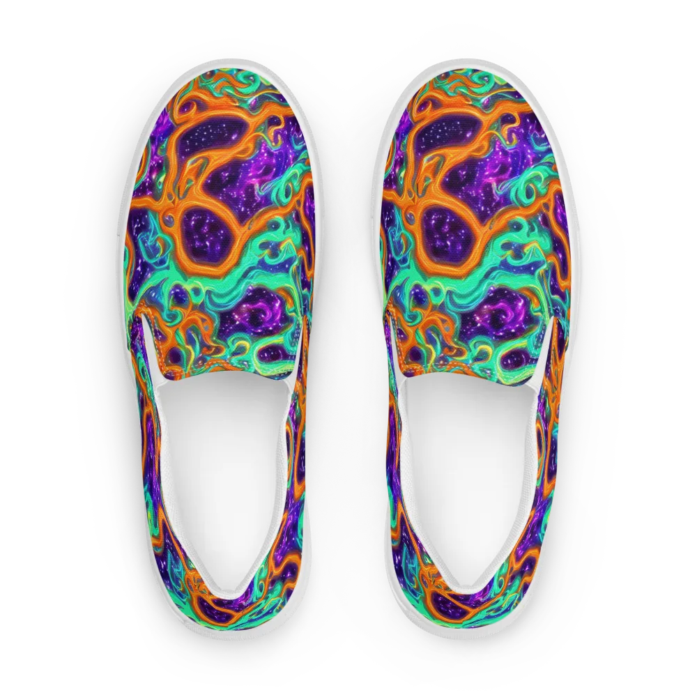 Stellar Lava on Men's Slip-On Canvas Shoes — Front