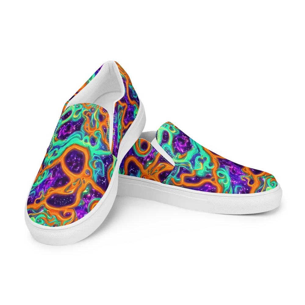 Stellar Lava on Men's Slip-On Canvas Shoes — Left Front