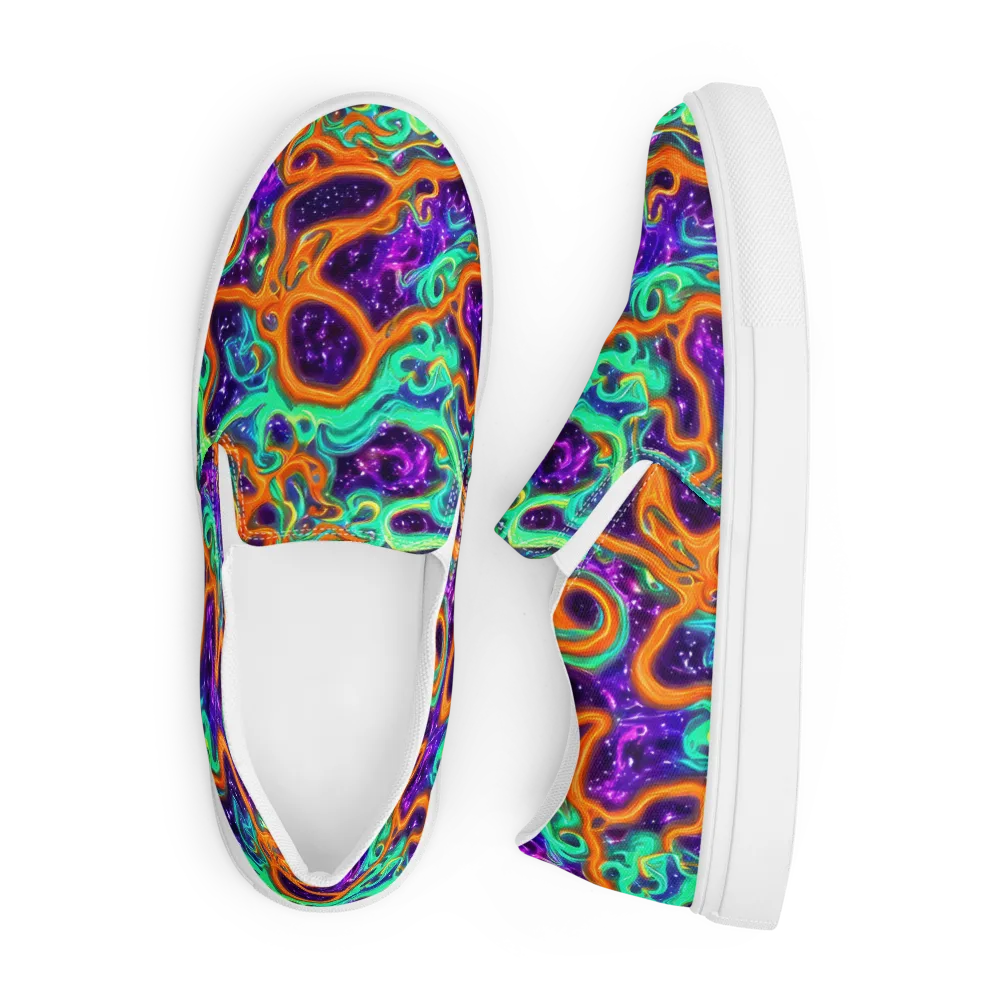 Stellar Lava on Men's Slip-On Canvas Shoes — Front