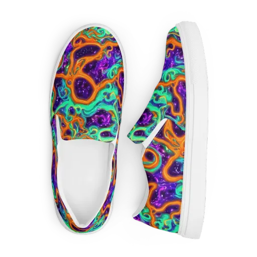Stellar Lava on a Men's Slip-On Canvas Shoes