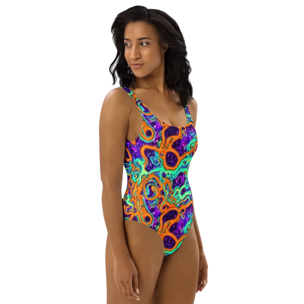 Stellar Lava on One-Piece Swimsuit — Right