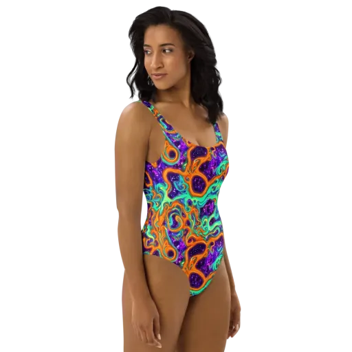 Stellar Lava on a One-Piece Swimsuit