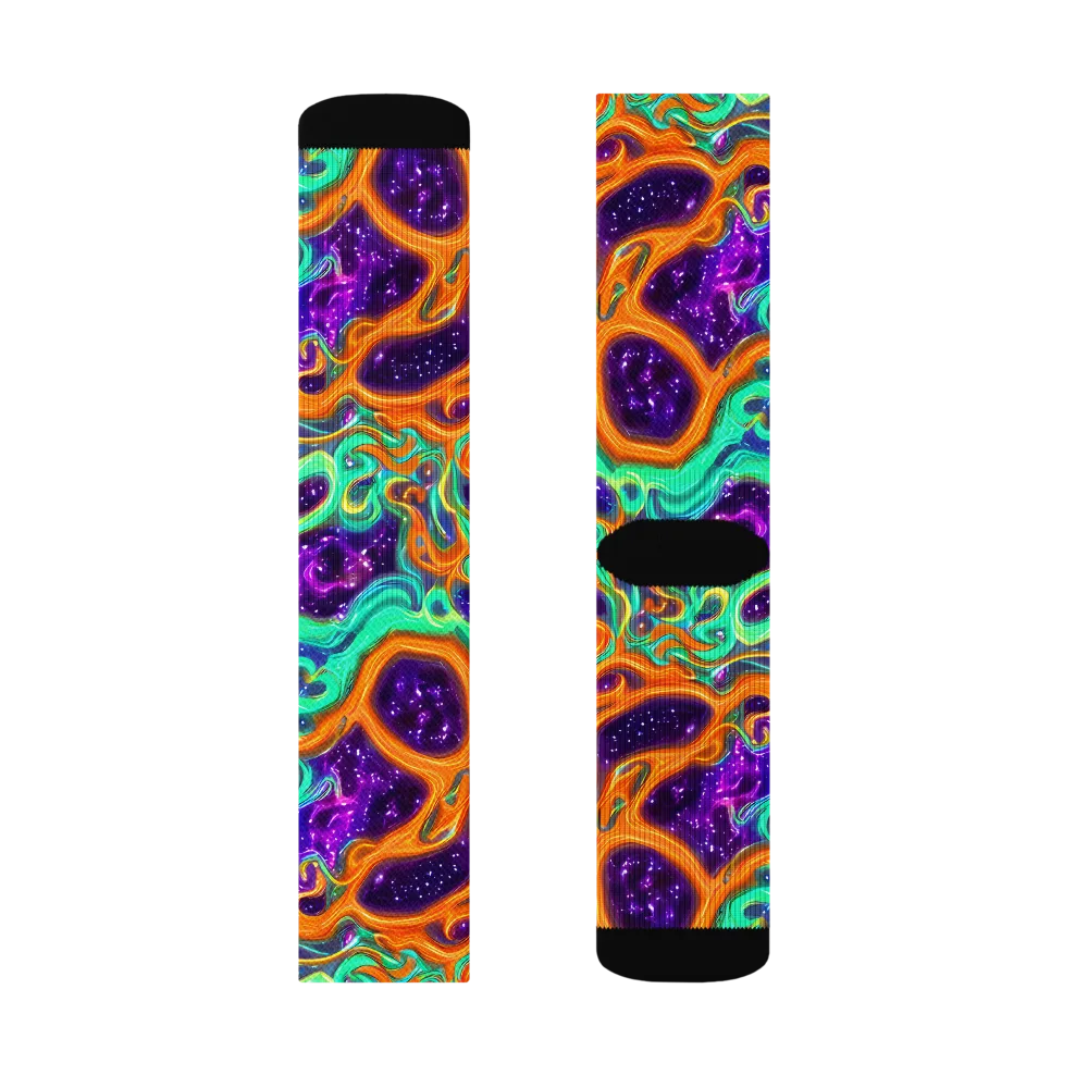 Stellar Lava on Socks — Right Sock