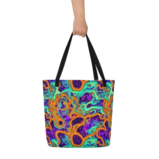 Stellar Lava on a Large Tote Bag W/ Pocket