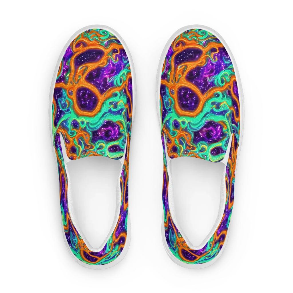 Stellar Lava on Women's Slip-On Canvas Shoes — Front