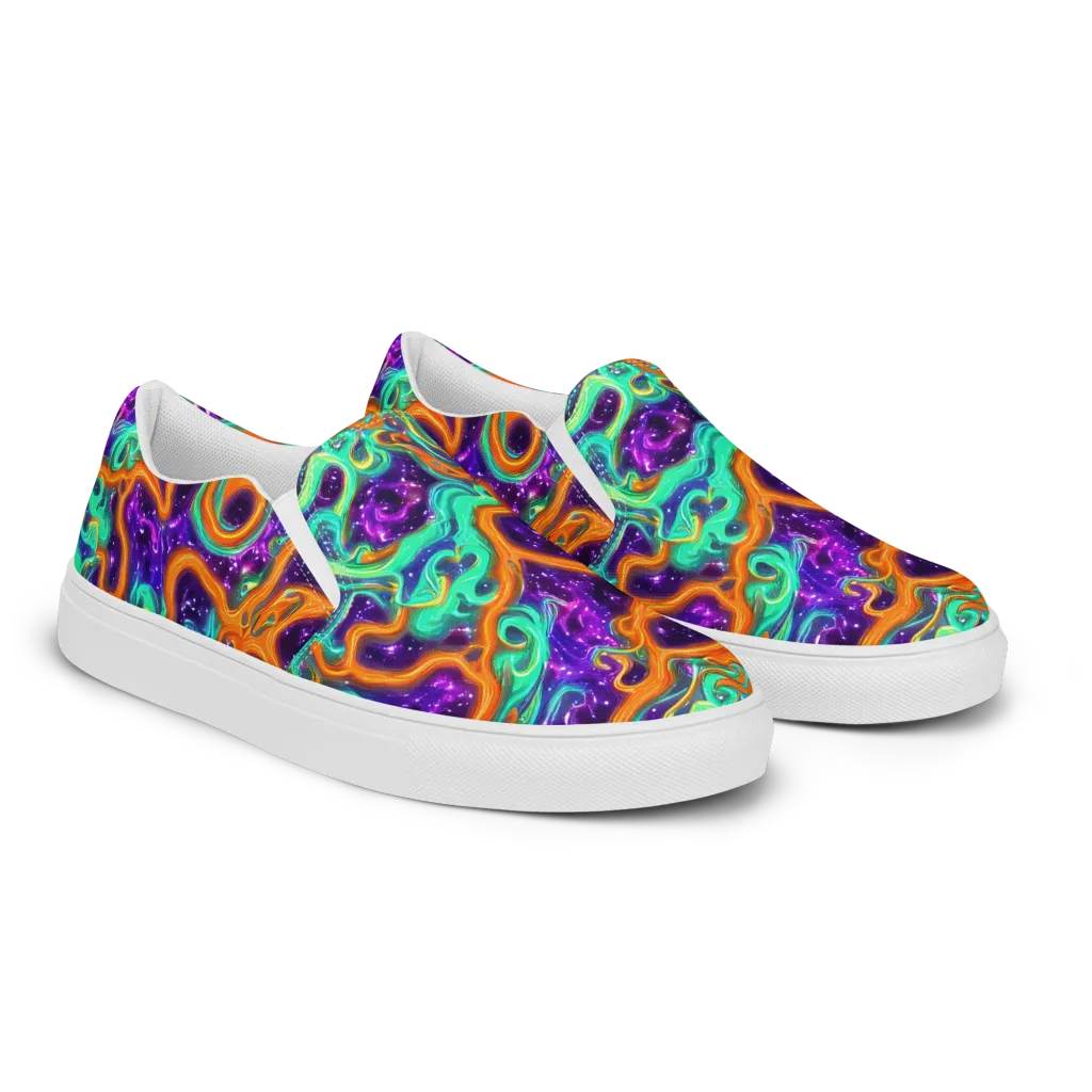 Stellar Lava on Women's Slip-On Canvas Shoes — Right Front