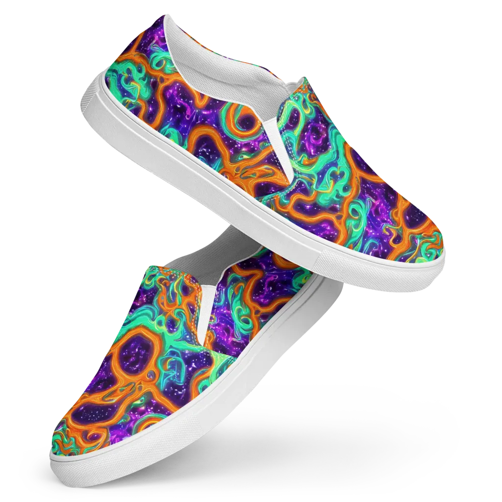 Stellar Lava on Women's Slip-On Canvas Shoes — Front