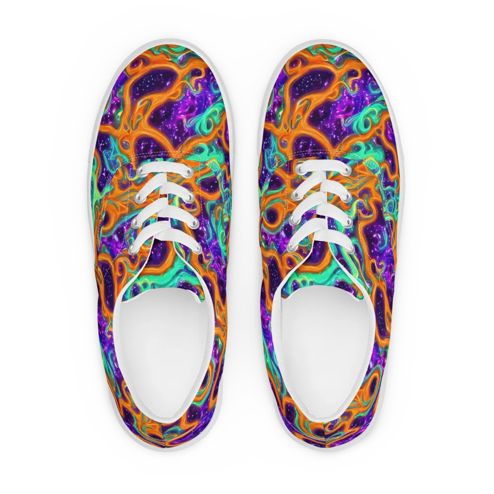 Stellar Lava on Men's Lace-Up Canvas Shoes — Front