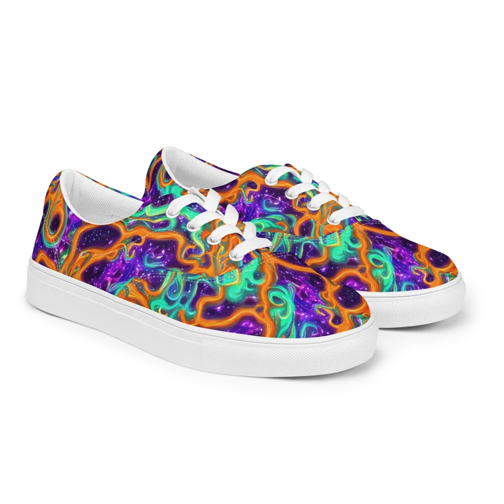 Stellar Lava on Men's Lace-Up Canvas Shoes — Right Front