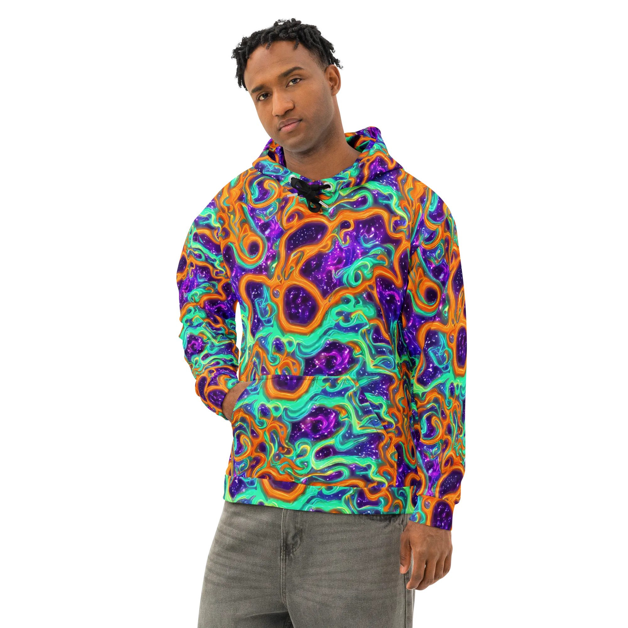 Stellar Lava on Cotton Hoodie — Left Front