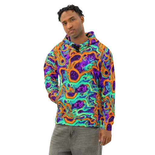 Stellar Lava on a Cotton Hoodie