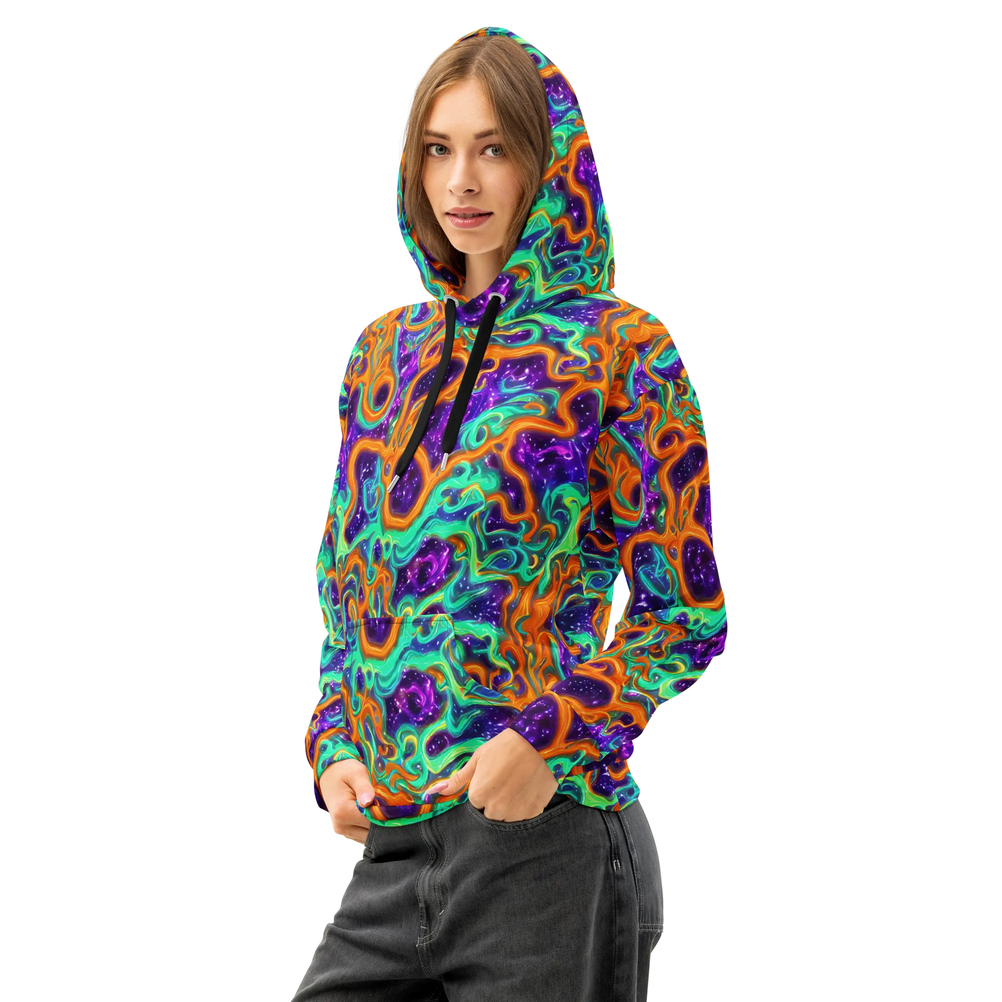 Stellar Lava on Cotton Hoodie — Left Front