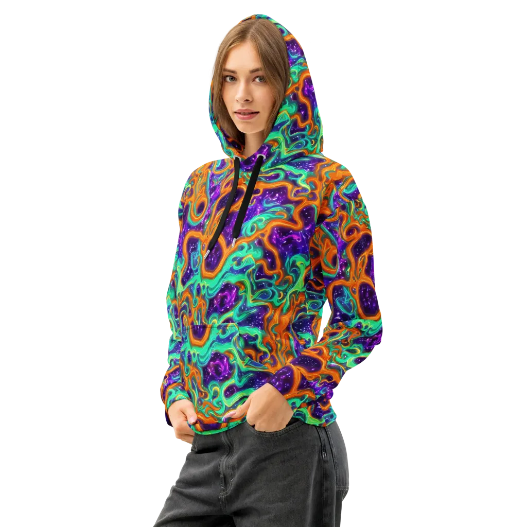 Stellar Lava on Cotton Hoodie — Left Front