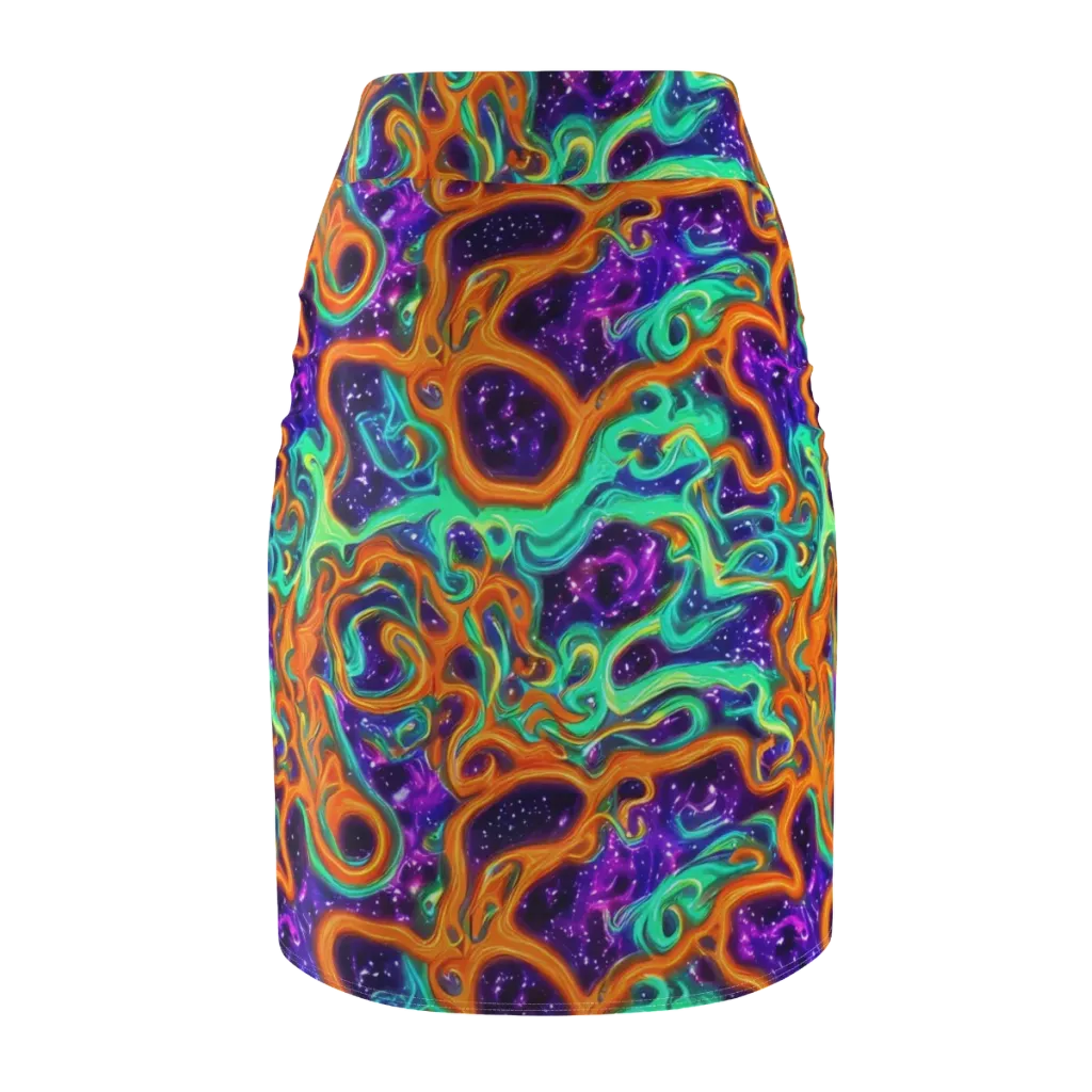 Stellar Lava on Pencil Skirt — Back