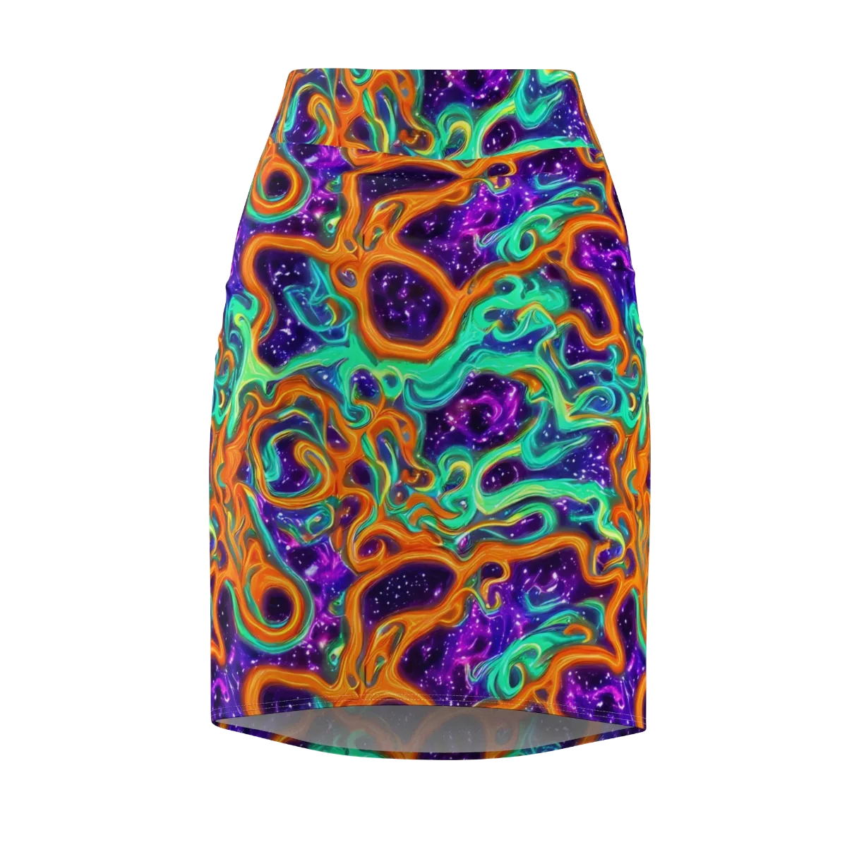 Stellar Lava on Pencil Skirt — Front