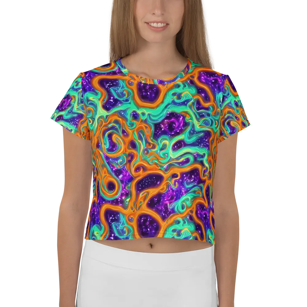 Stellar Lava on Crop Tee — Front