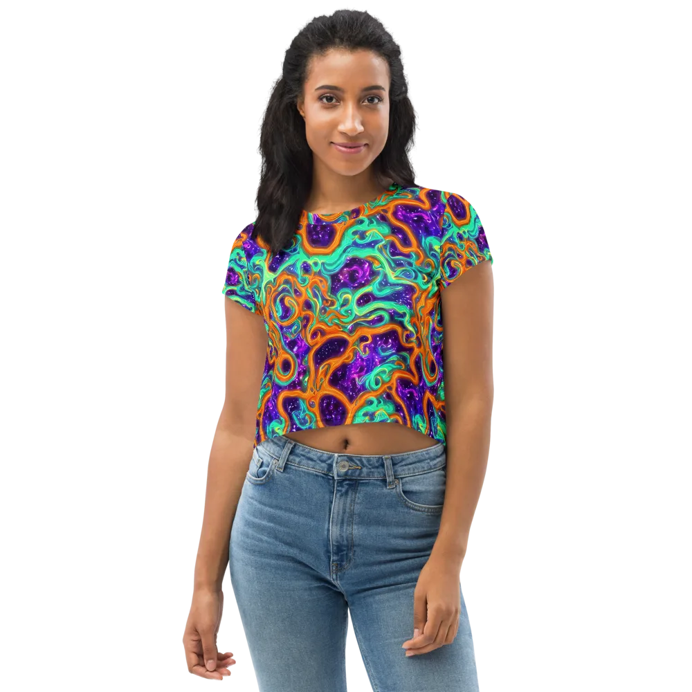 Stellar Lava on Crop Tee — Front