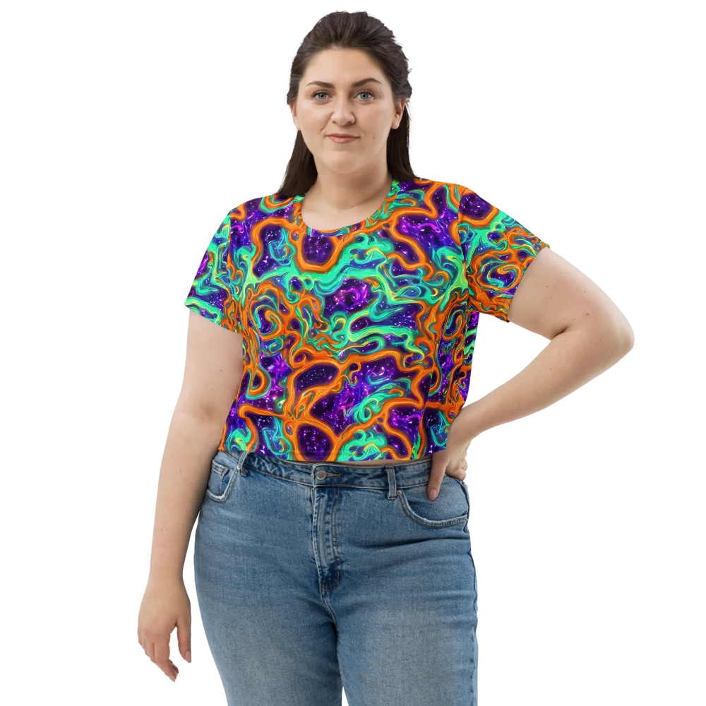Stellar Lava on Crop Tee — Front