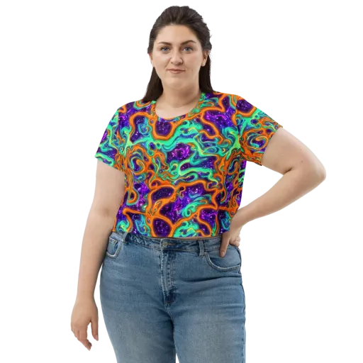Stellar Lava on a Crop Tee