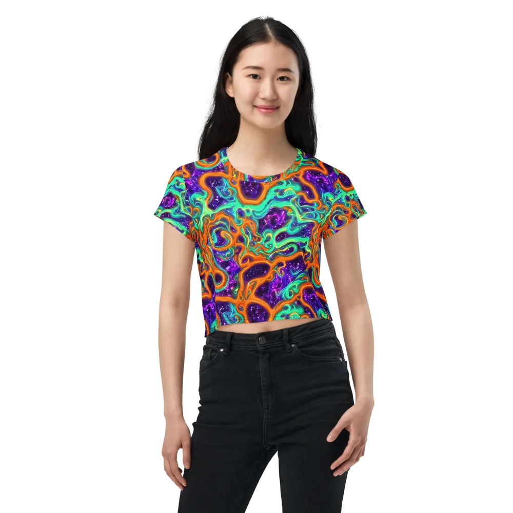 Stellar Lava on Crop Tee — Front