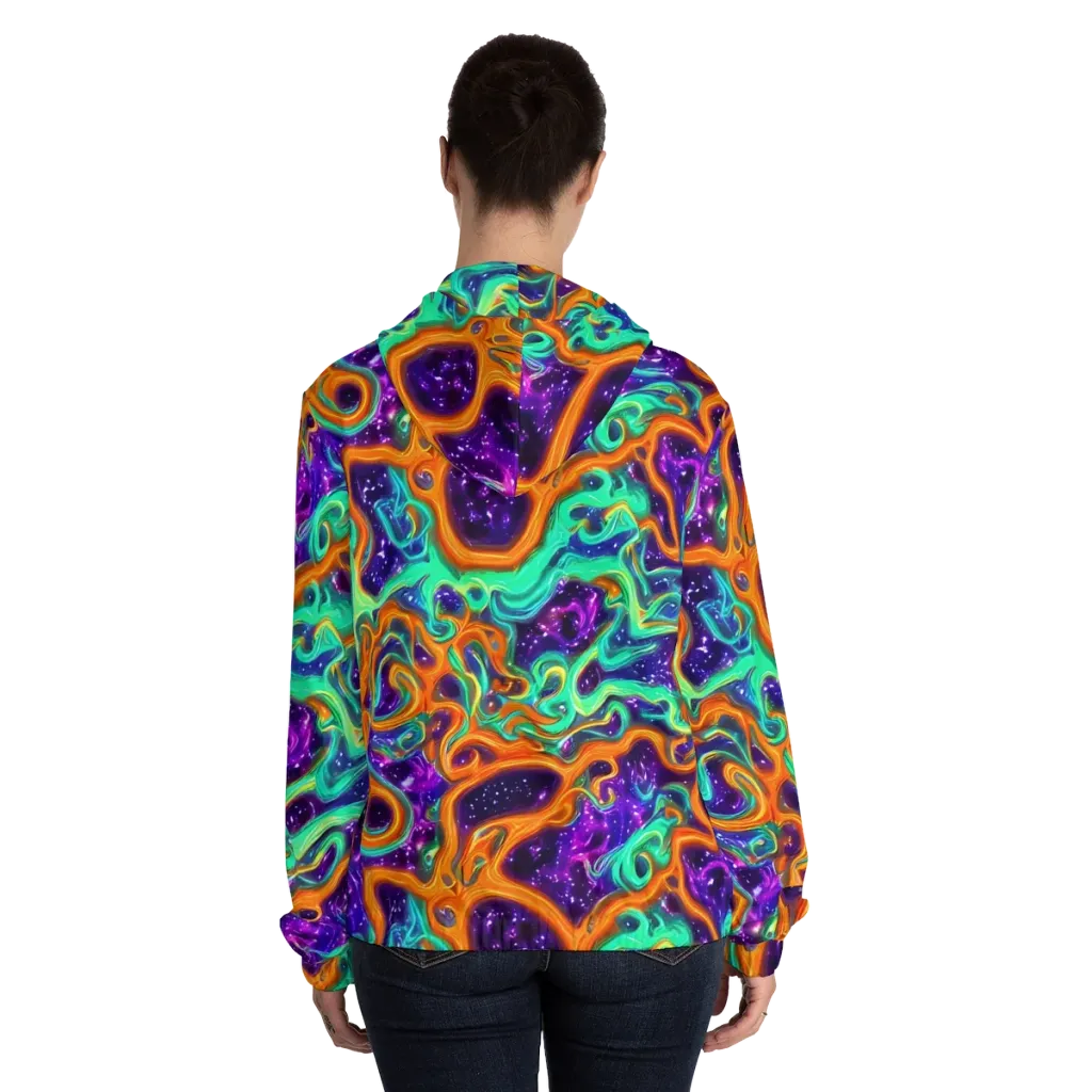 Stellar Lava on Women's Full-Zip Hoodie — Back On Person