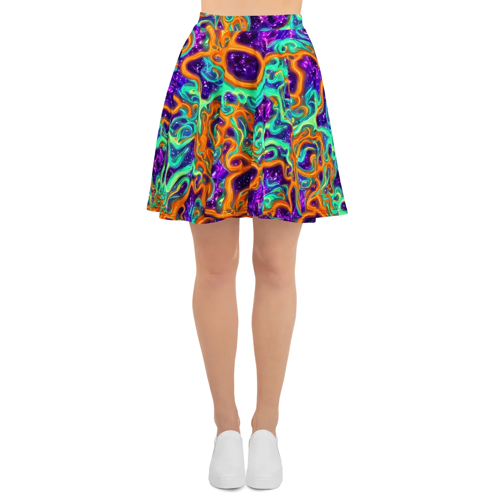 Stellar Lava on Skater Skirt — Front