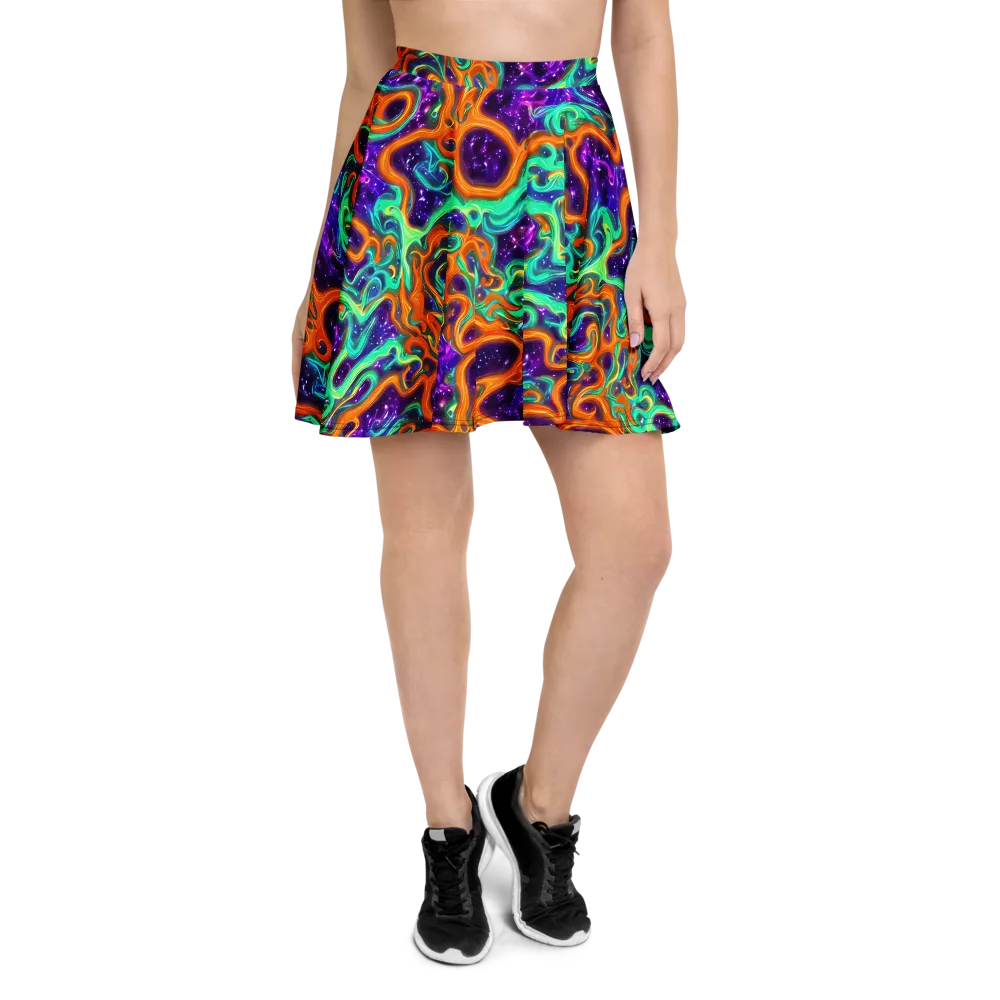 Stellar Lava on Skater Skirt — Front