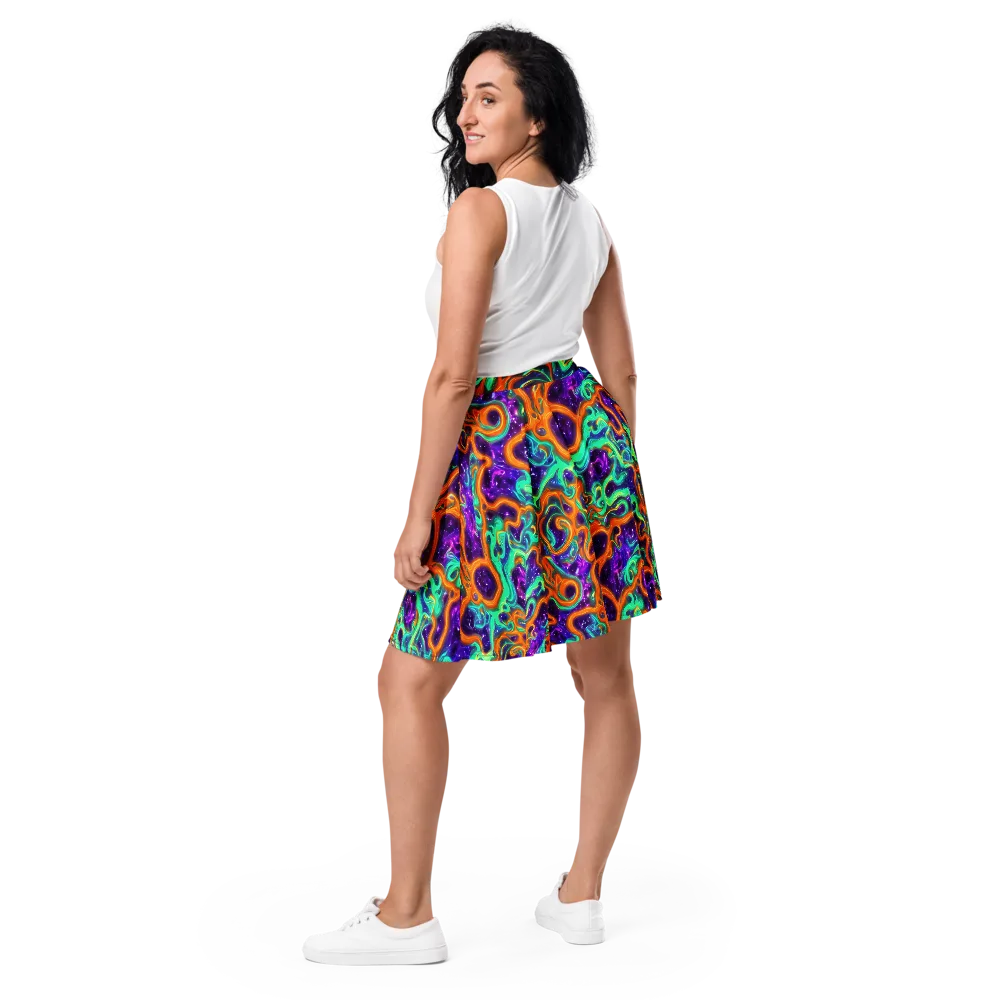 Stellar Lava on Skater Skirt — Back
