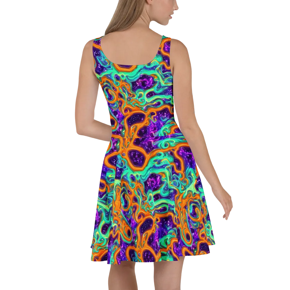 Stellar Lava on Skater Dress — Back