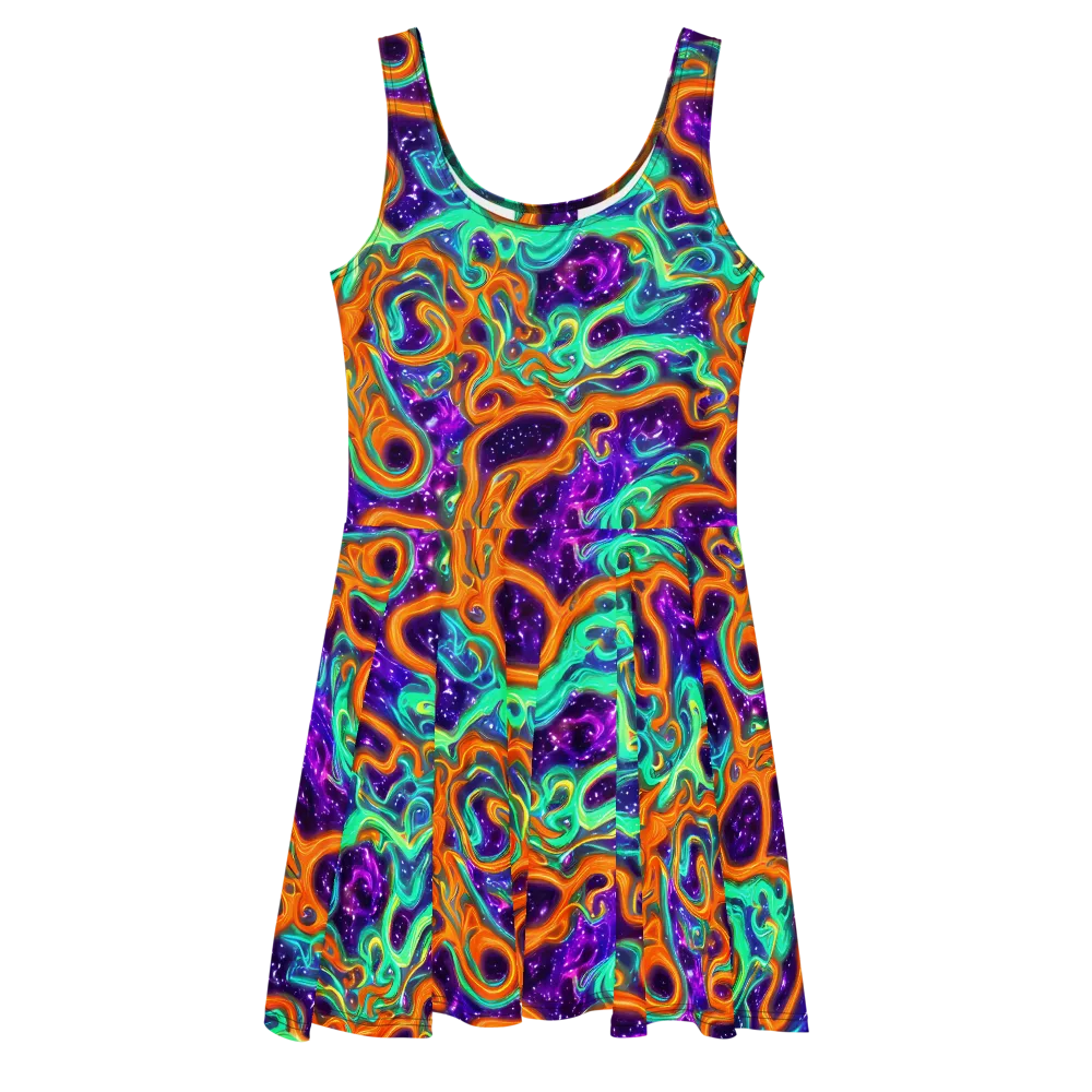 Stellar Lava on Skater Dress — Front