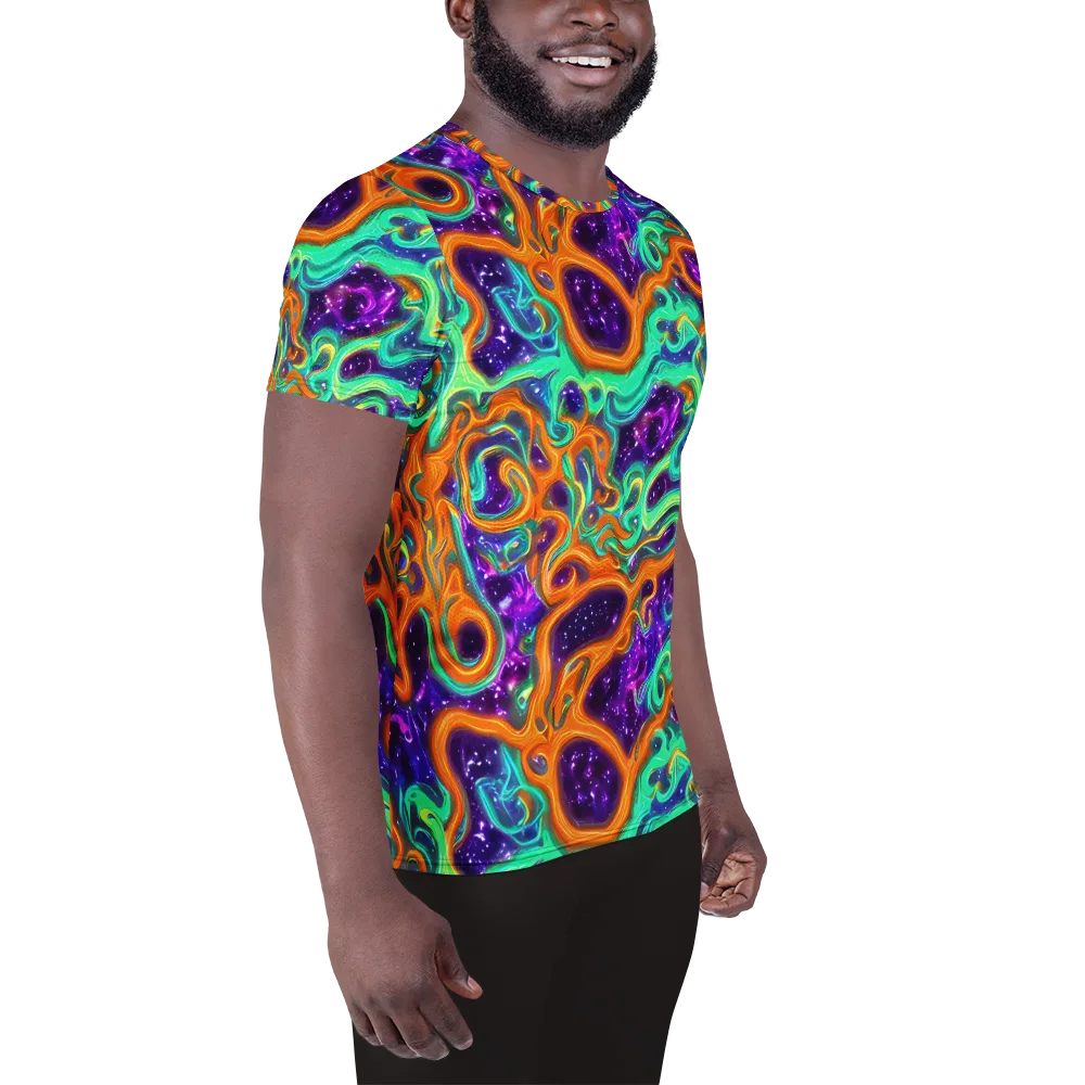 Stellar Lava on Men's Athletic T-Shirt — Right