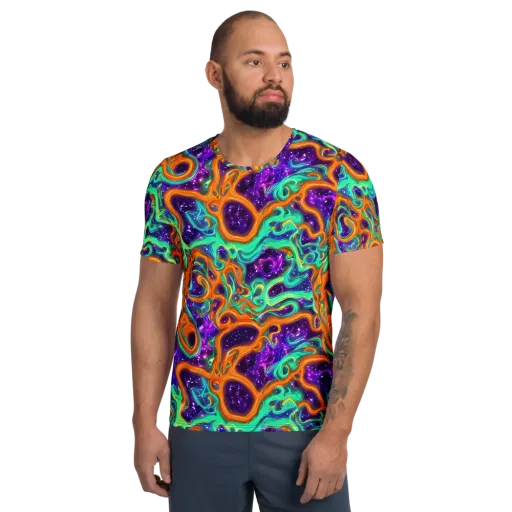 Stellar Lava on a Men's Athletic T-Shirt