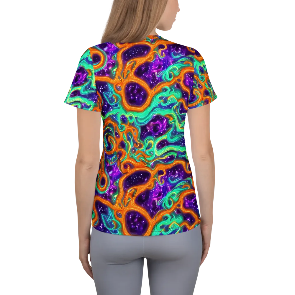 Stellar Lava on Women's Athletic T-Shirt — Back