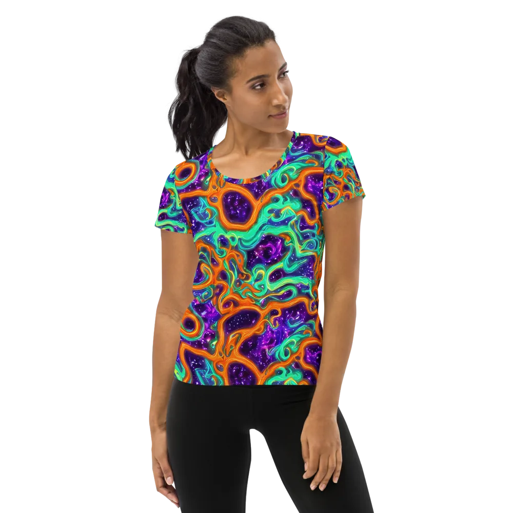 Stellar Lava on Women's Athletic T-Shirt — Front