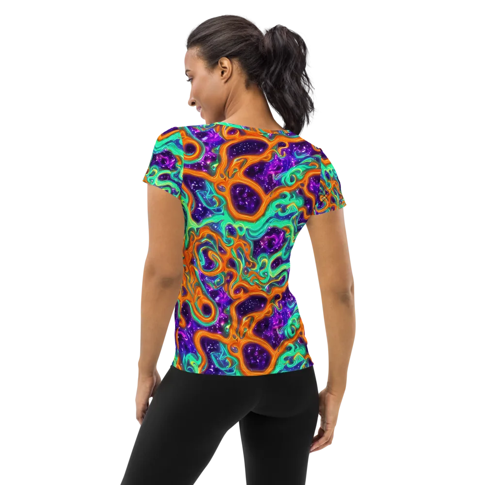 Stellar Lava on Women's Athletic T-Shirt — Back