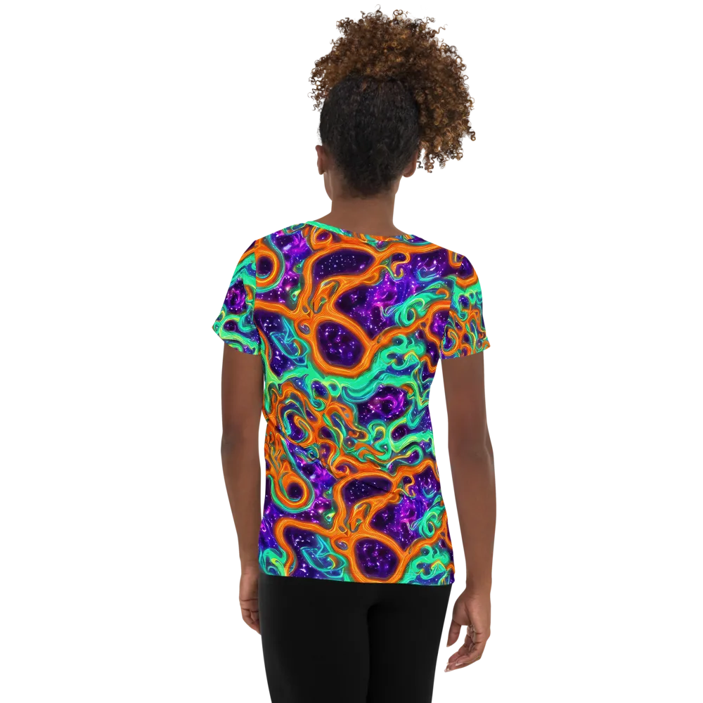 Stellar Lava on Women's Athletic T-Shirt — Back