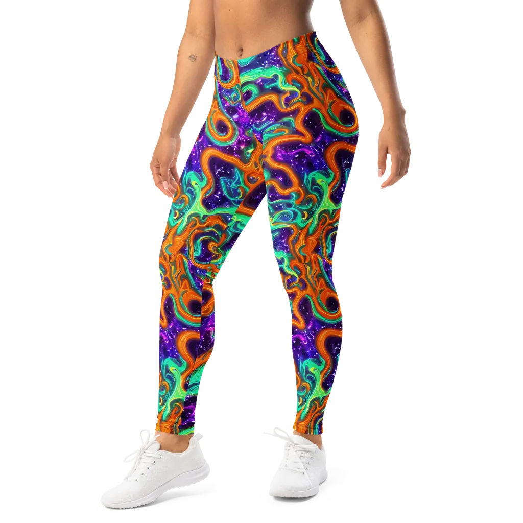 Stellar Lava on Leggings — Left Front