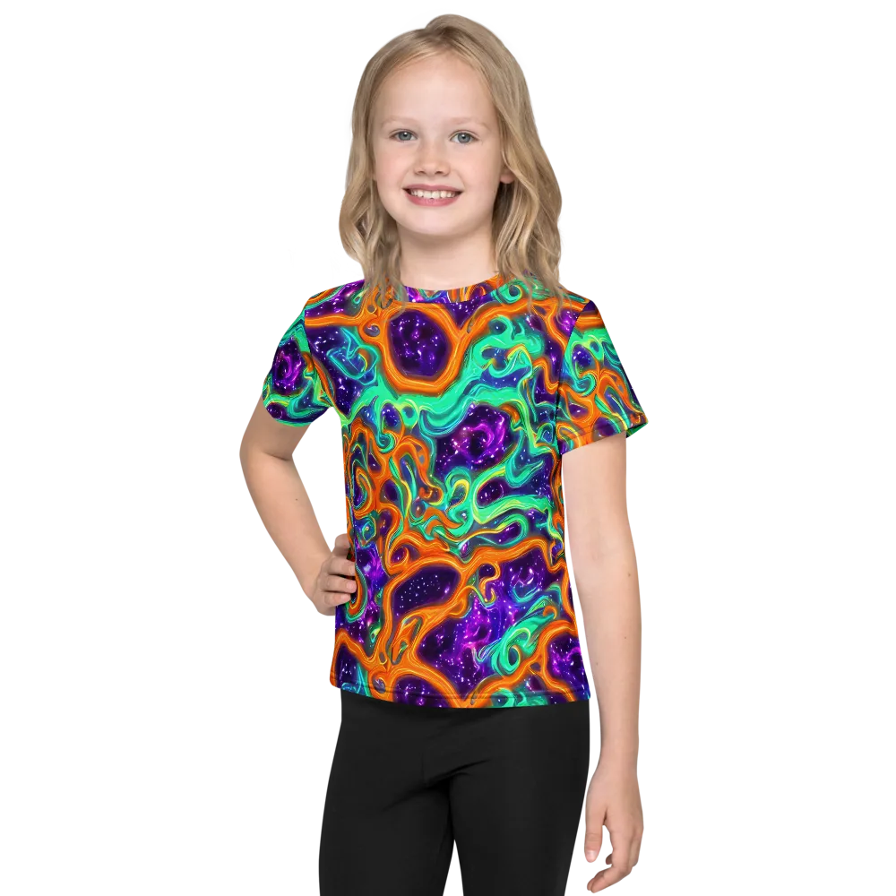 Stellar Lava on Kids Crew Neck T-Shirt — Front