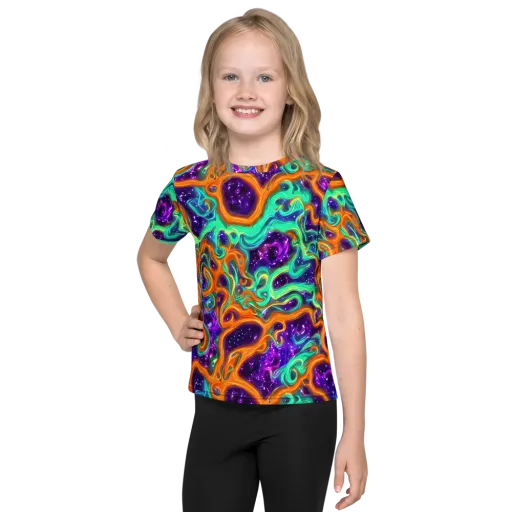 Stellar Lava on a Kids Crew Neck T-Shirt