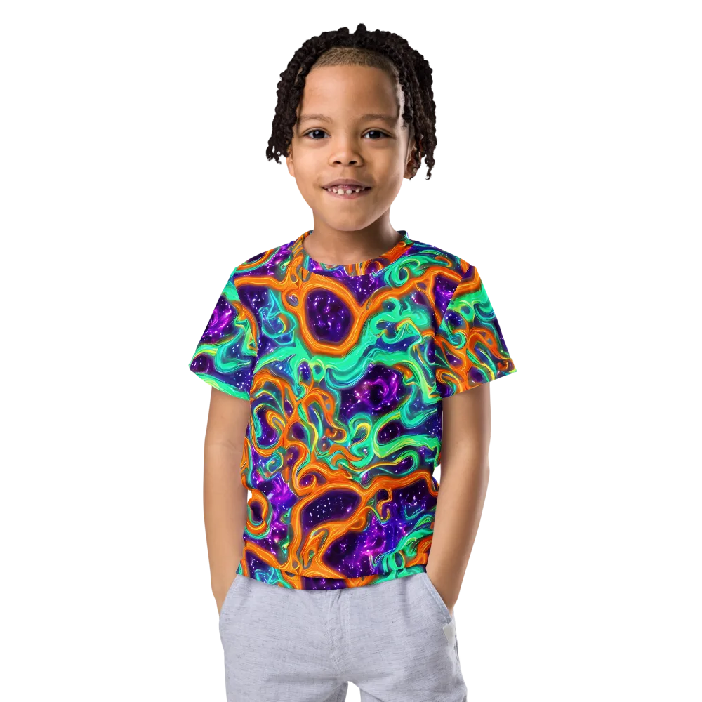 Stellar Lava on Kids Crew Neck T-Shirt — Front