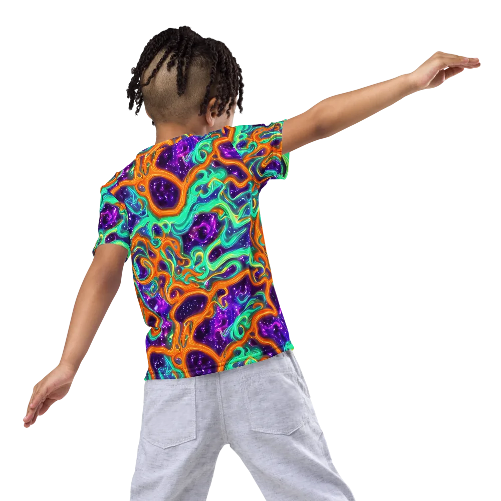 Stellar Lava on Kids Crew Neck T-Shirt — Back