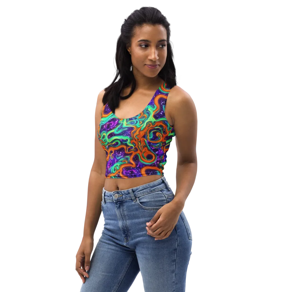 Stellar Lava on Crop Top — Left Front