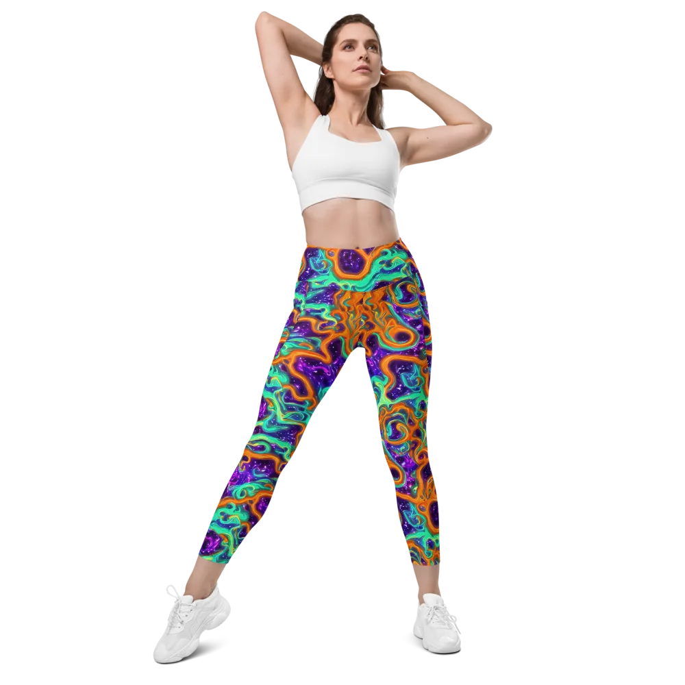 Stellar Lava on Leggings with Pockets — Front