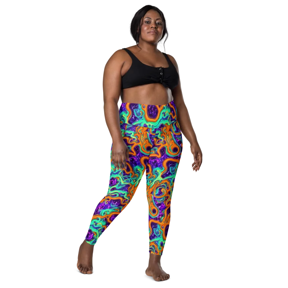 Stellar Lava on Leggings with Pockets — Front