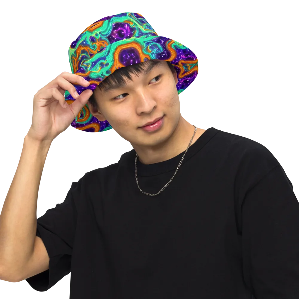 Stellar Lava on Reversible Bucket Hat — Front Inside