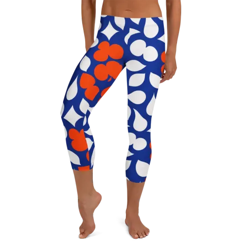 Orange Blossom Static on a Capri Leggings